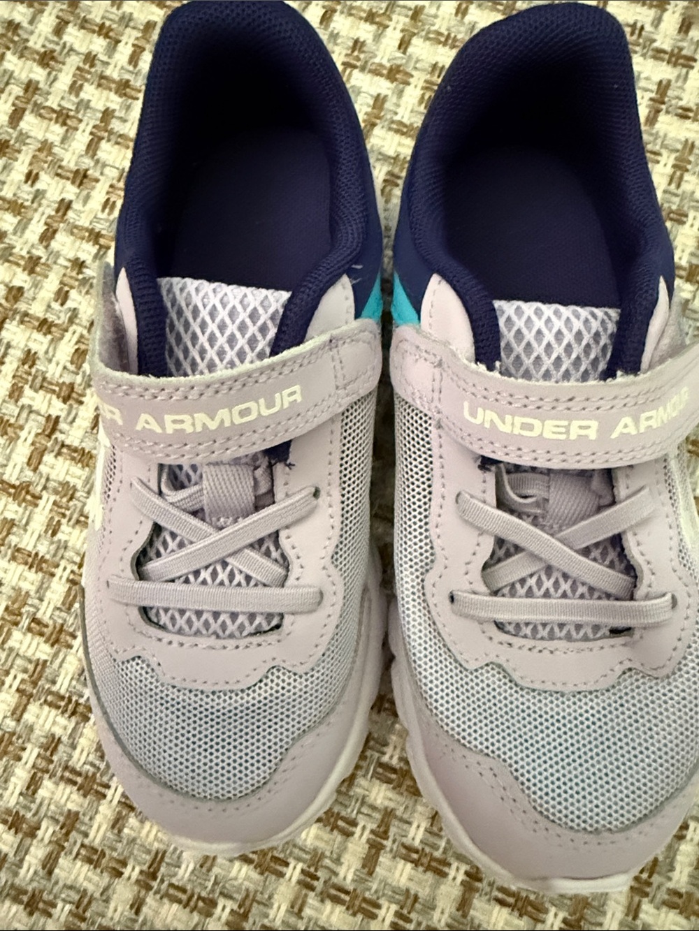 Under Armour Kids Lilac Sneakers with Navy and Teal Accents